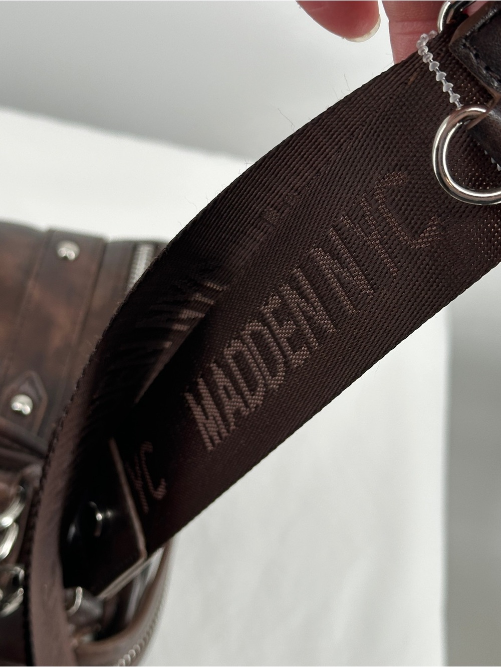 Madison NYC Dark Brown Leather Satchel with Dual Handles NWT - Picture 4 of 12